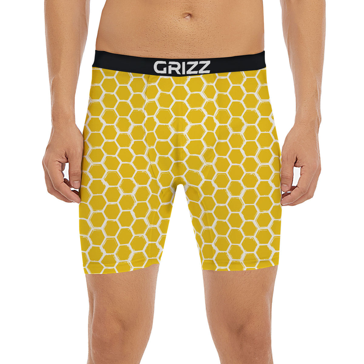 Honeycomb Print Pattern Boxer Briefs-grizzshop