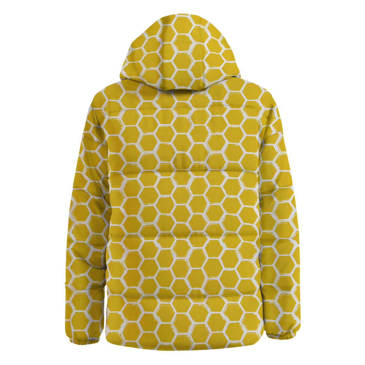 Honeycomb Print Pattern Down Jacket-grizzshop