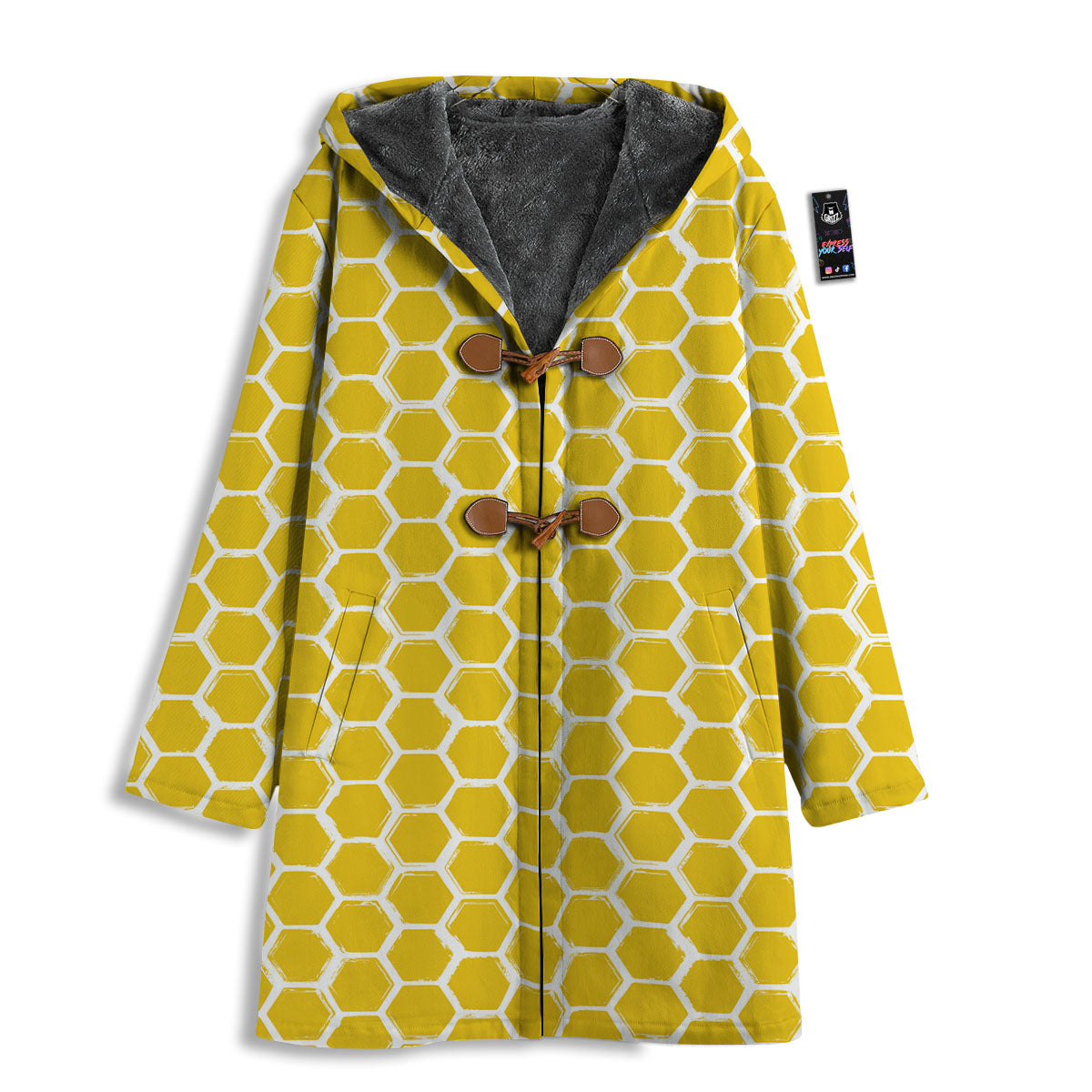 Honeycomb Print Pattern Men's Windbreaker Jacket-grizzshop