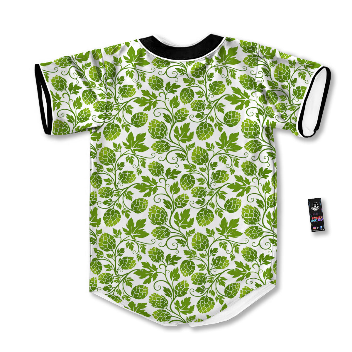 Hop Cone Cartoon Print Pattern Baseball Jersey-grizzshop