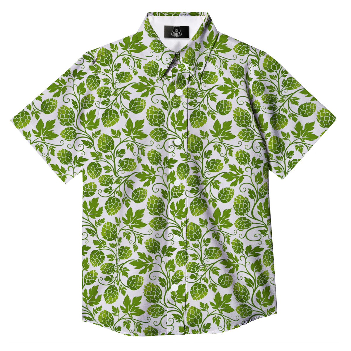 Hop Cone Cartoon Print Pattern Button Up Shirt-grizzshop