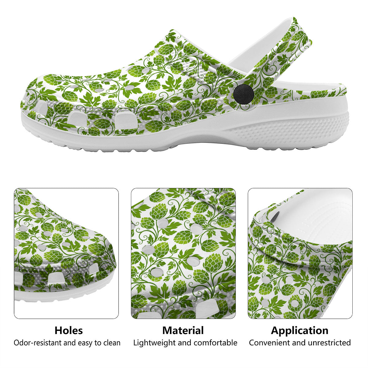 Hop Cone Cartoon Print Pattern Clog-grizzshop