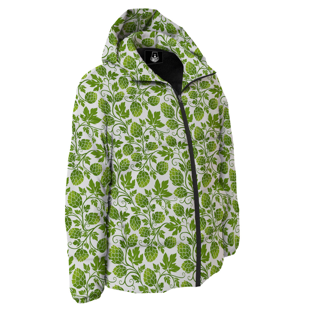 Hop Cone Cartoon Print Pattern Down Jacket-grizzshop