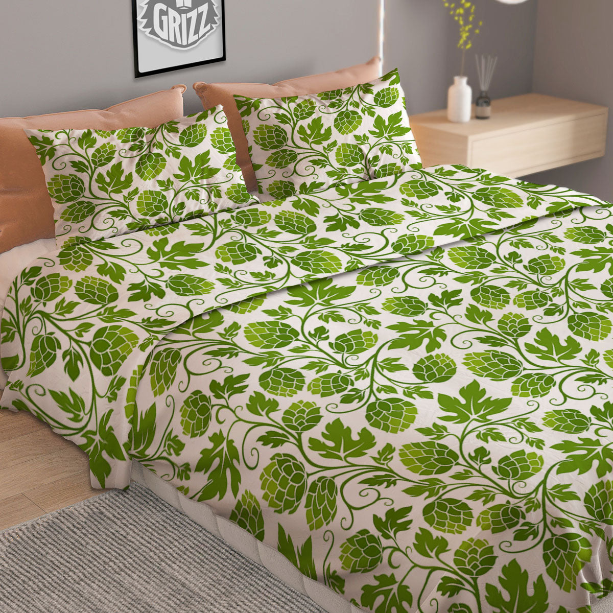 Grape Cute Print Pattern Duvet Cover Bedding Set