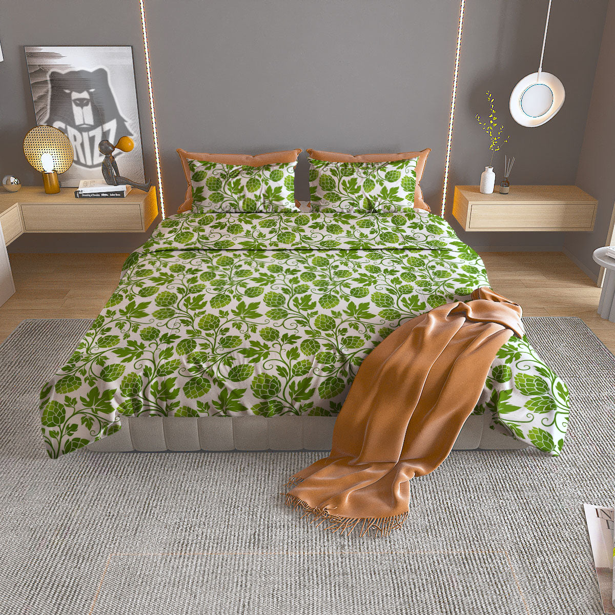 Grape Cute Print Pattern Duvet Cover Bedding Set