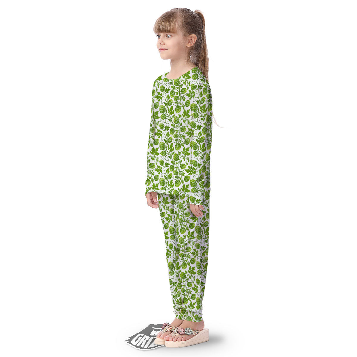 Hop Cone Cartoon Print Pattern Kid's Pajamas-grizzshop