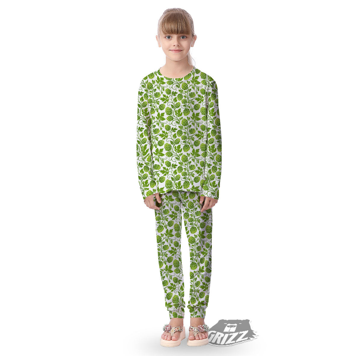 Hop Cone Cartoon Print Pattern Kid's Pajamas-grizzshop