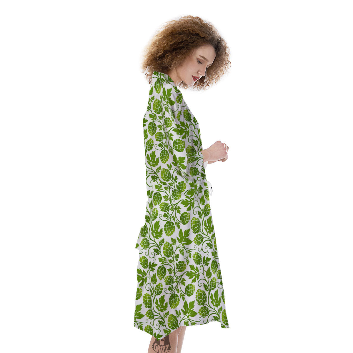 Hop Cone Cartoon Print Pattern Kimono-grizzshop