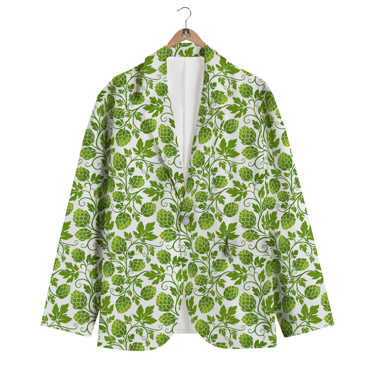 Hop Cone Cartoon Print Pattern Men's Blazer-grizzshop