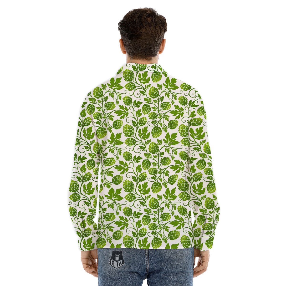 Hop Cone Cartoon Print Pattern Men's Dress Shirts-grizzshop