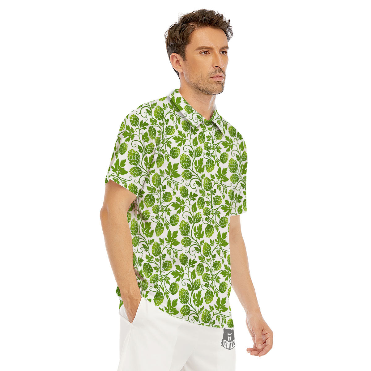 Hop Cone Cartoon Print Pattern Men's Golf Shirts-grizzshop