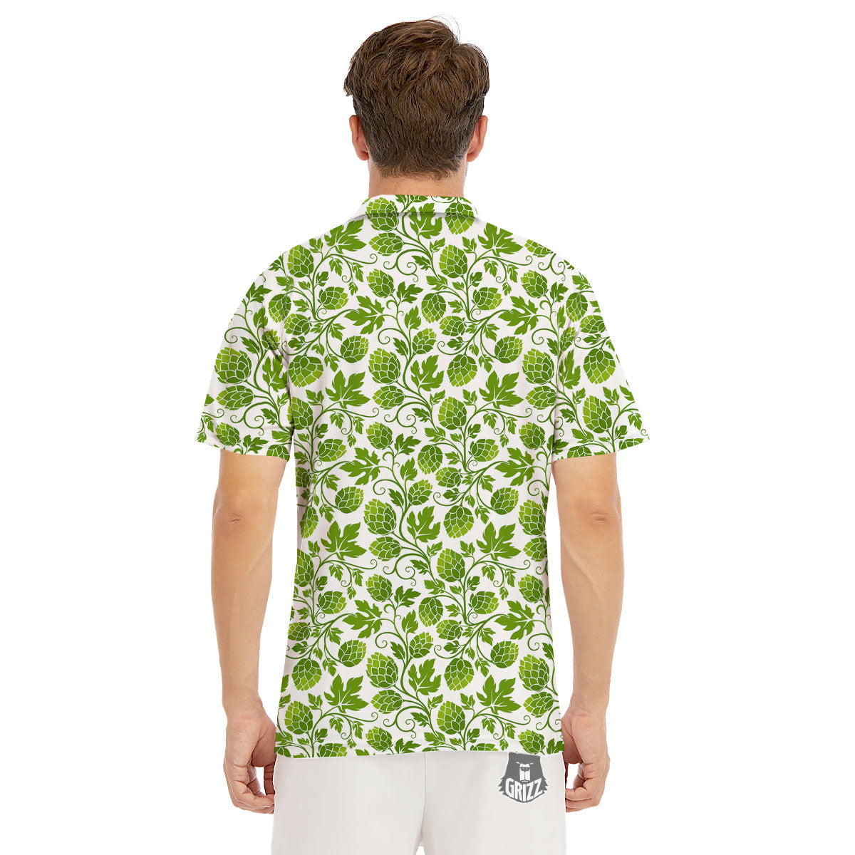 Hop Cone Cartoon Print Pattern Men's Golf Shirts-grizzshop