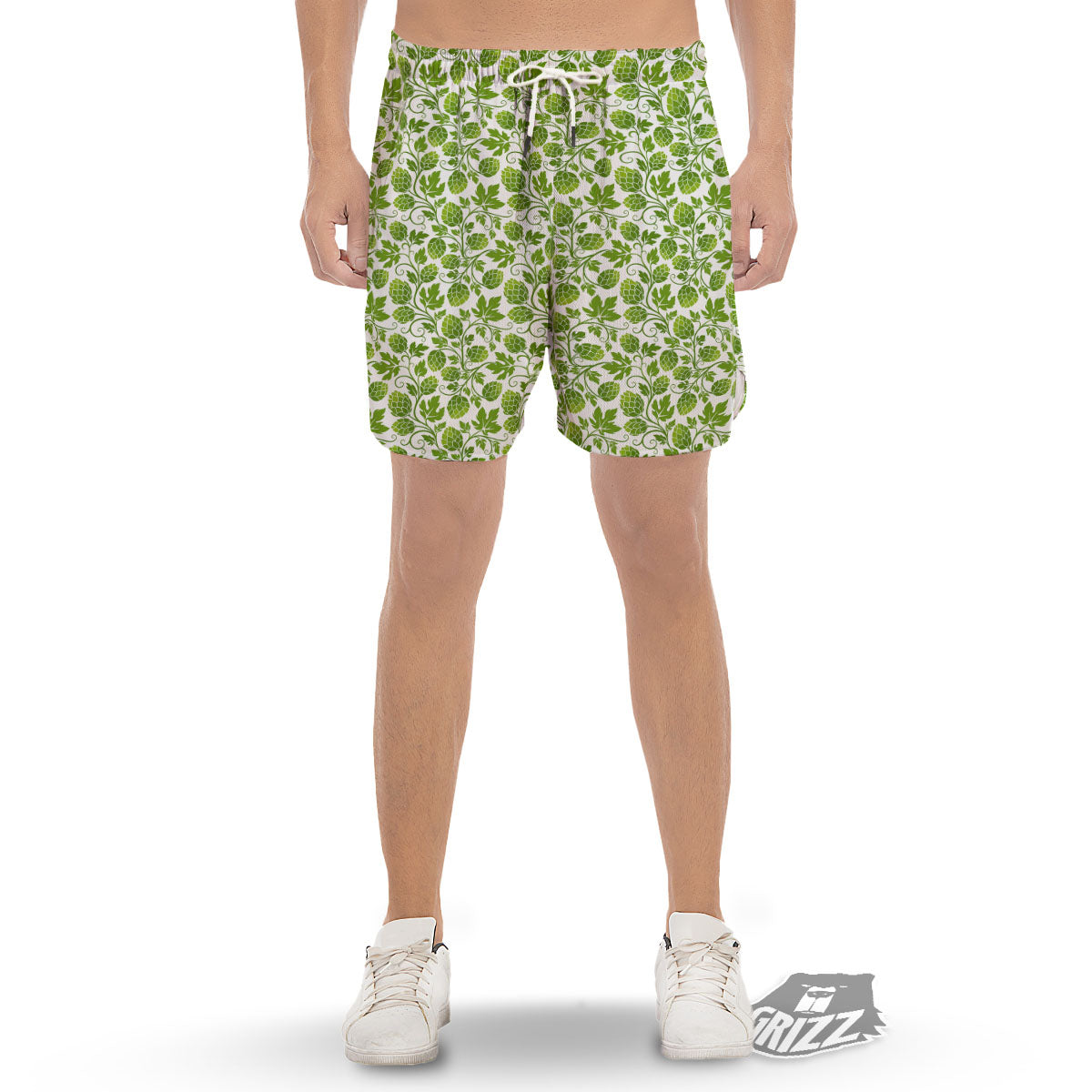 Hop Cone Cartoon Print Pattern Men's Gym Shorts-grizzshop