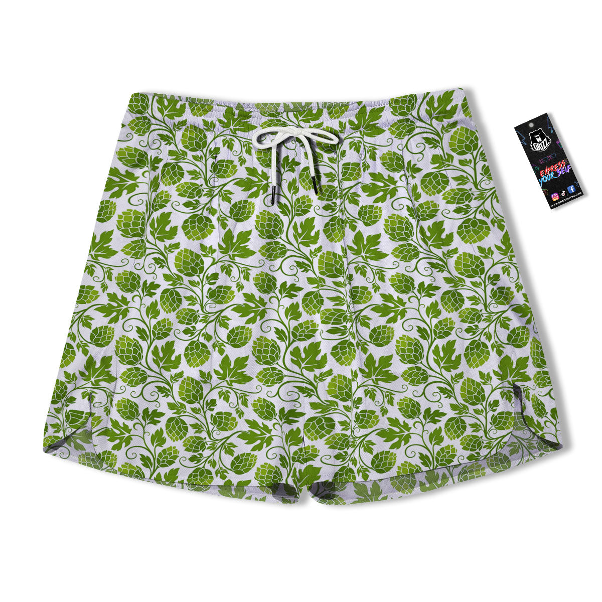 Hop Cone Cartoon Print Pattern Men's Running Shorts-grizzshop