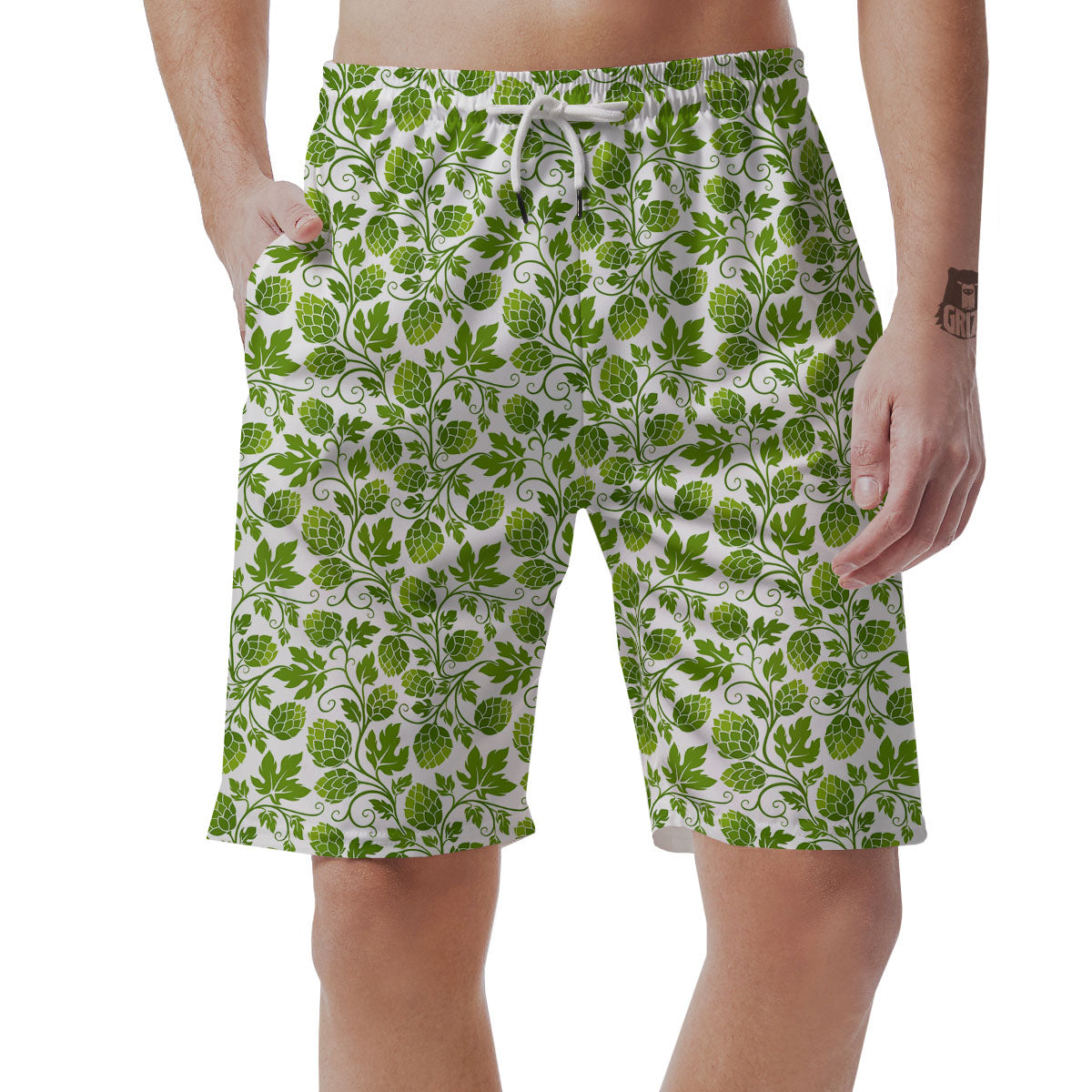 Hop Cone Cartoon Print Pattern Men's Shorts-grizzshop
