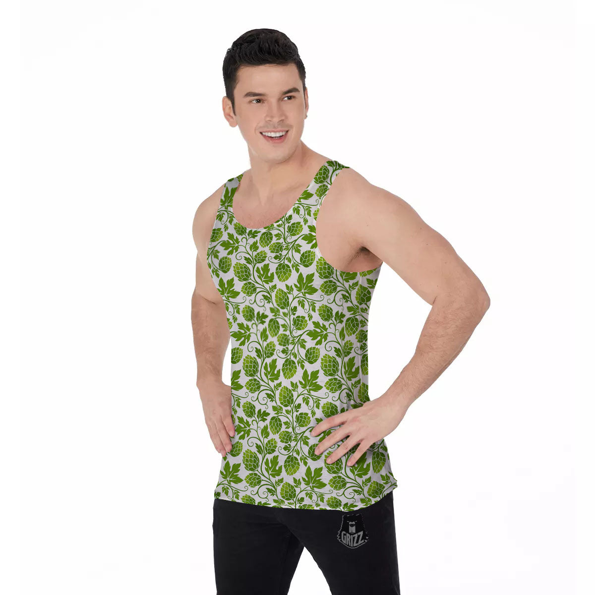 Hop Cone Cartoon Print Pattern Men's Tank Top-grizzshop