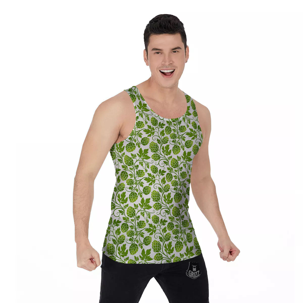Hop Cone Cartoon Print Pattern Men's Tank Top-grizzshop