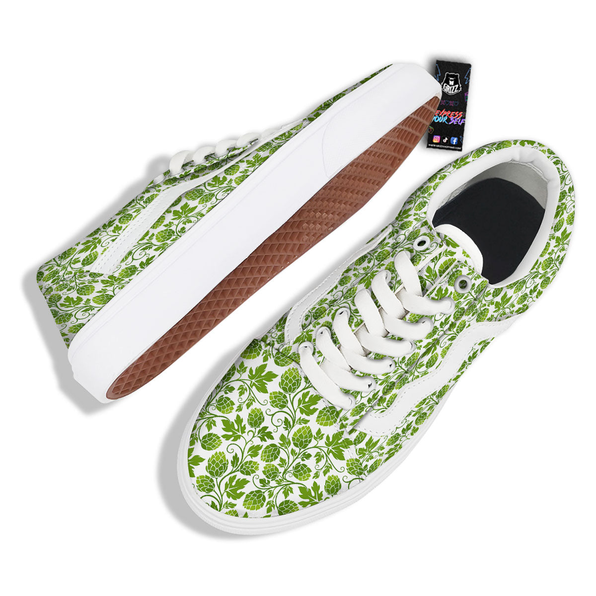 Hop Cone Cartoon Print Pattern Skate Shoes-grizzshop