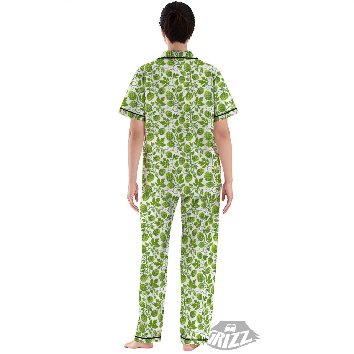 Hop Cone Cartoon Print Pattern Women's Pajamas Set-grizzshop