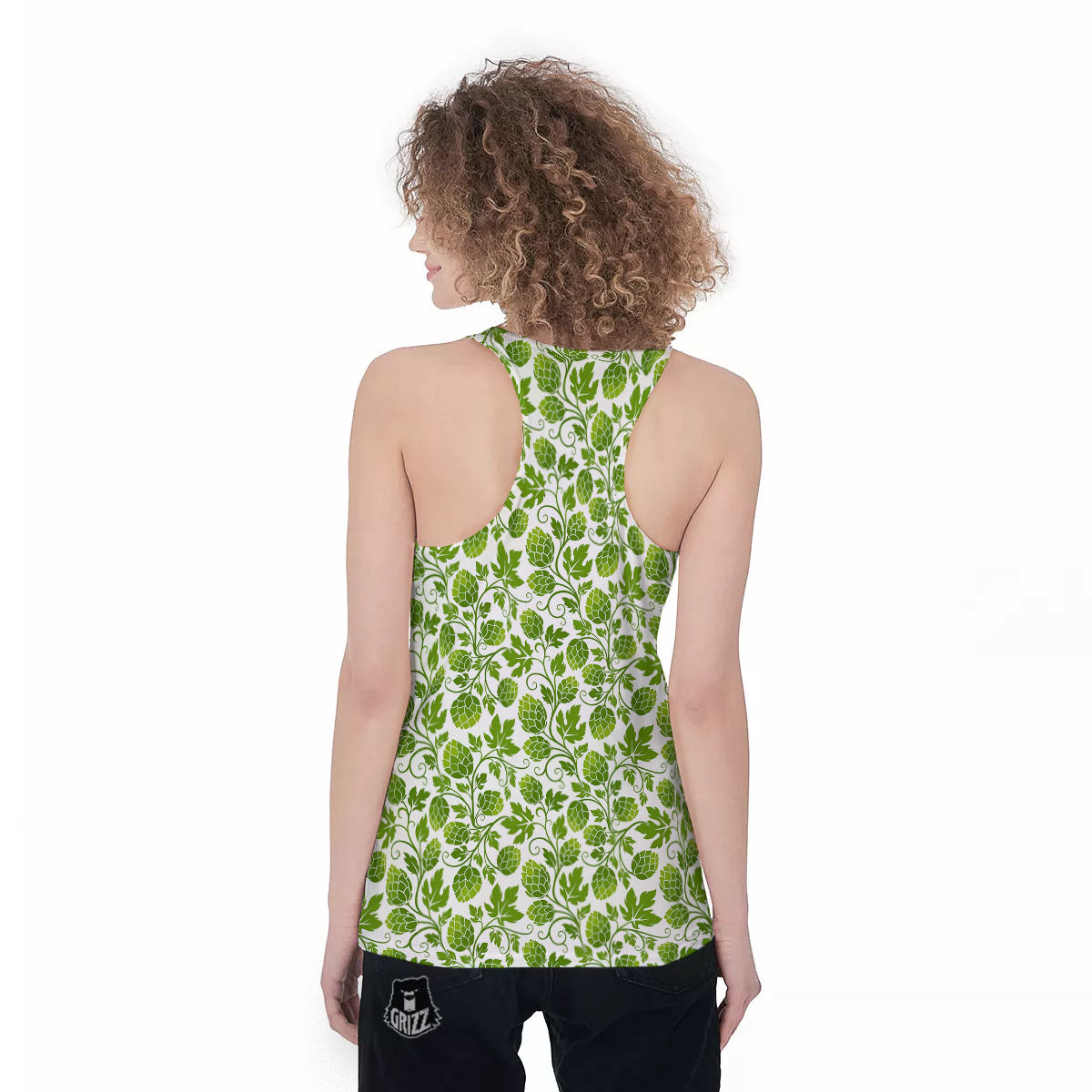 Hop Cone Cartoon Print Pattern Women's Racerback Tank Top-grizzshop