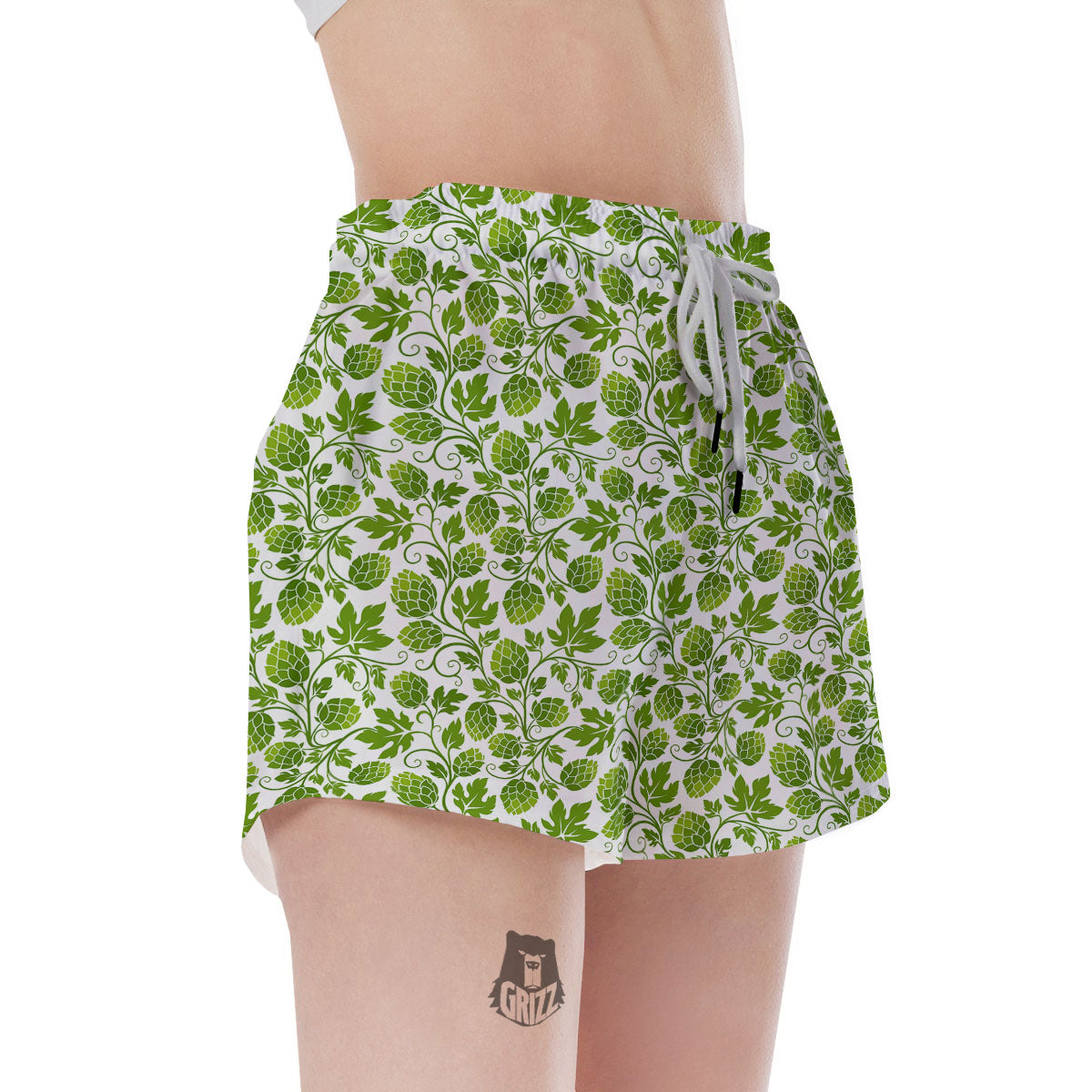 Hop Cone Cartoon Print Pattern Women's Shorts-grizzshop