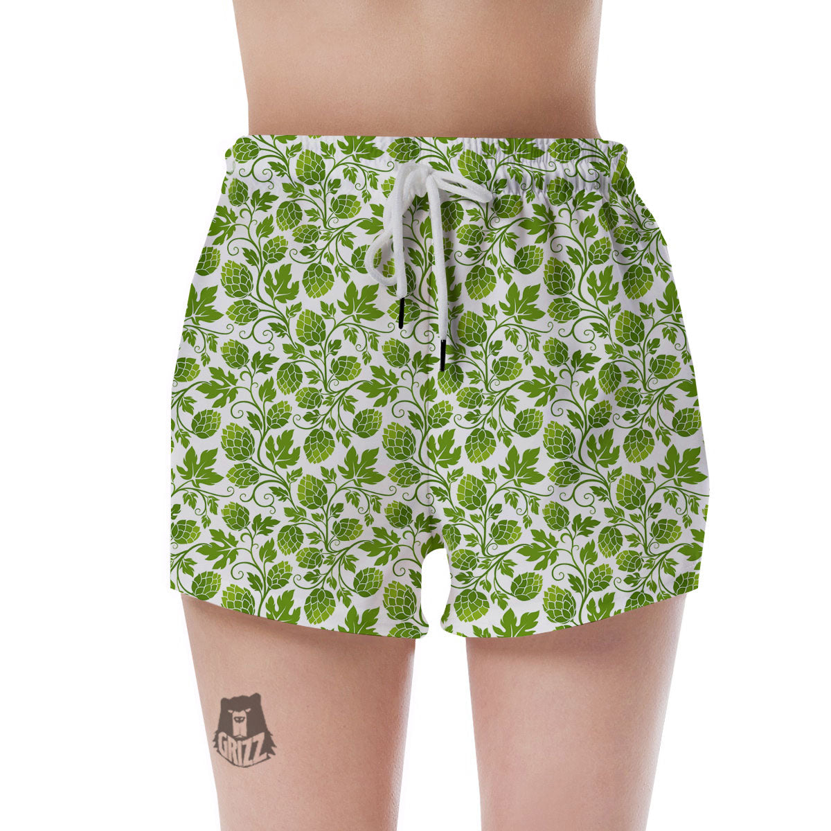 Hop Cone Cartoon Print Pattern Women's Shorts-grizzshop