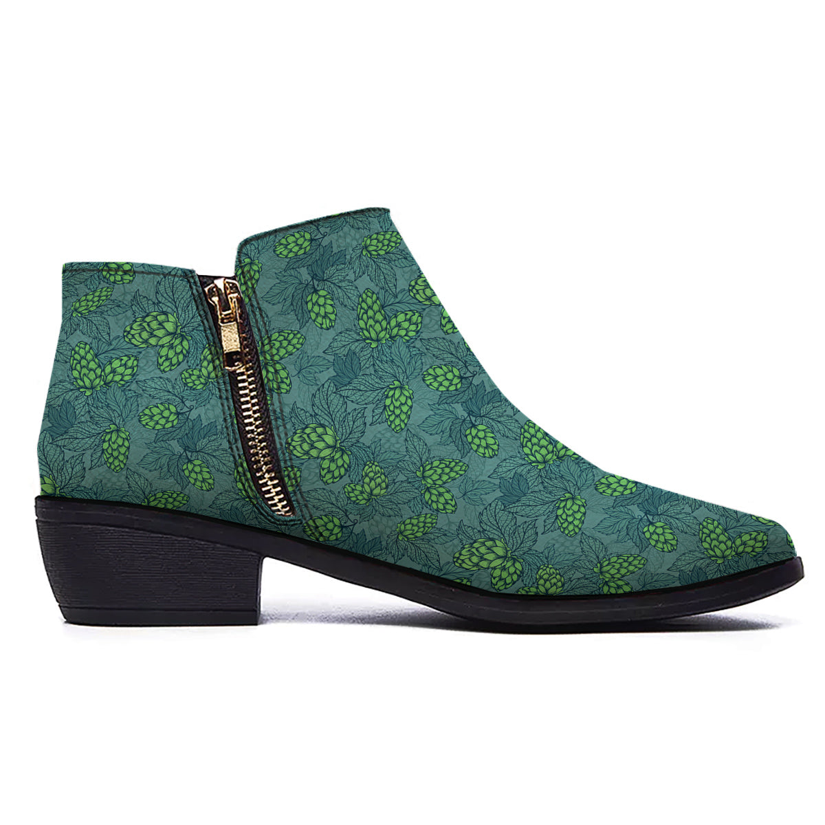 Hop Cone Cute Print Pattern Ankle Boots-grizzshop