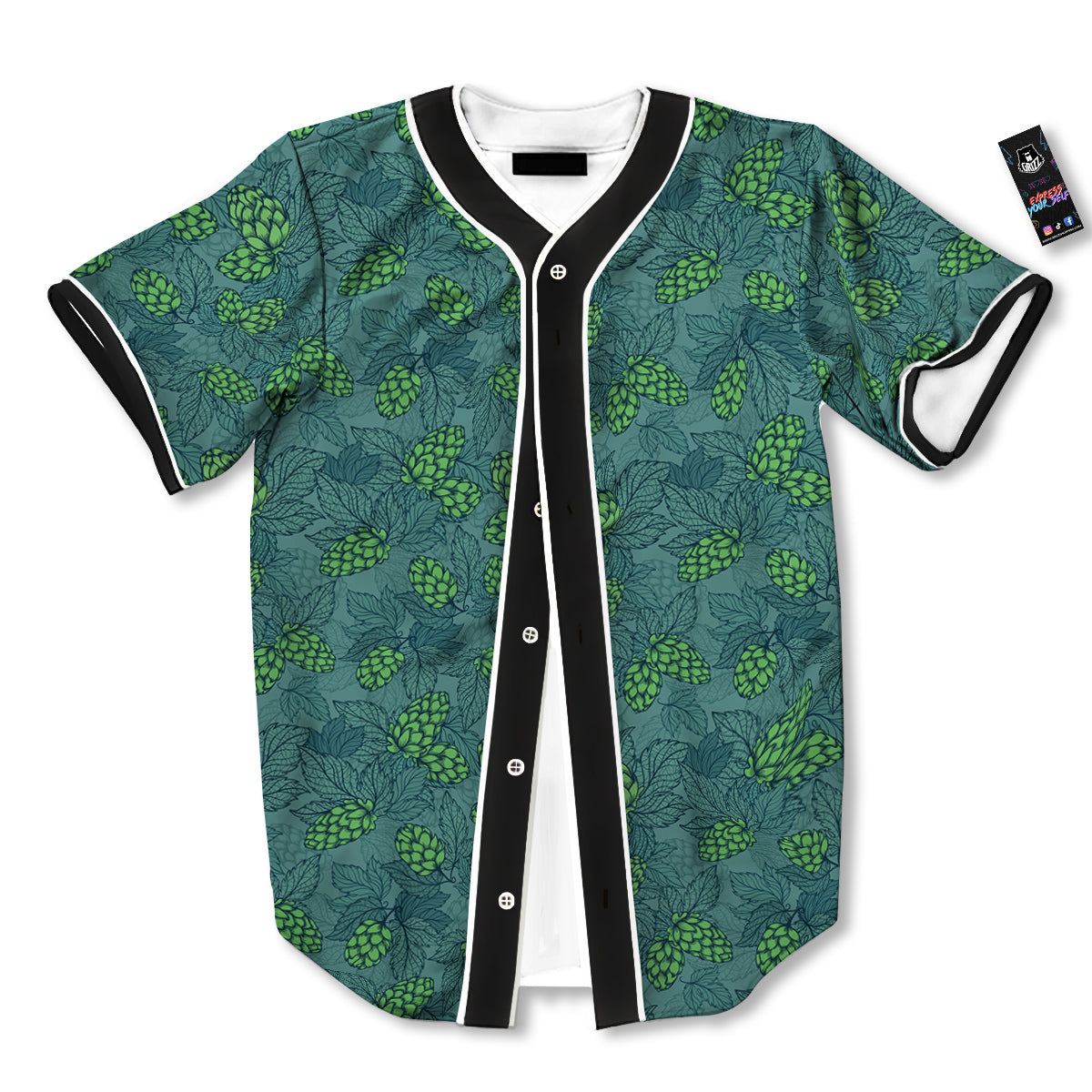 Hop Cone Cute Print Pattern Baseball Jersey-grizzshop