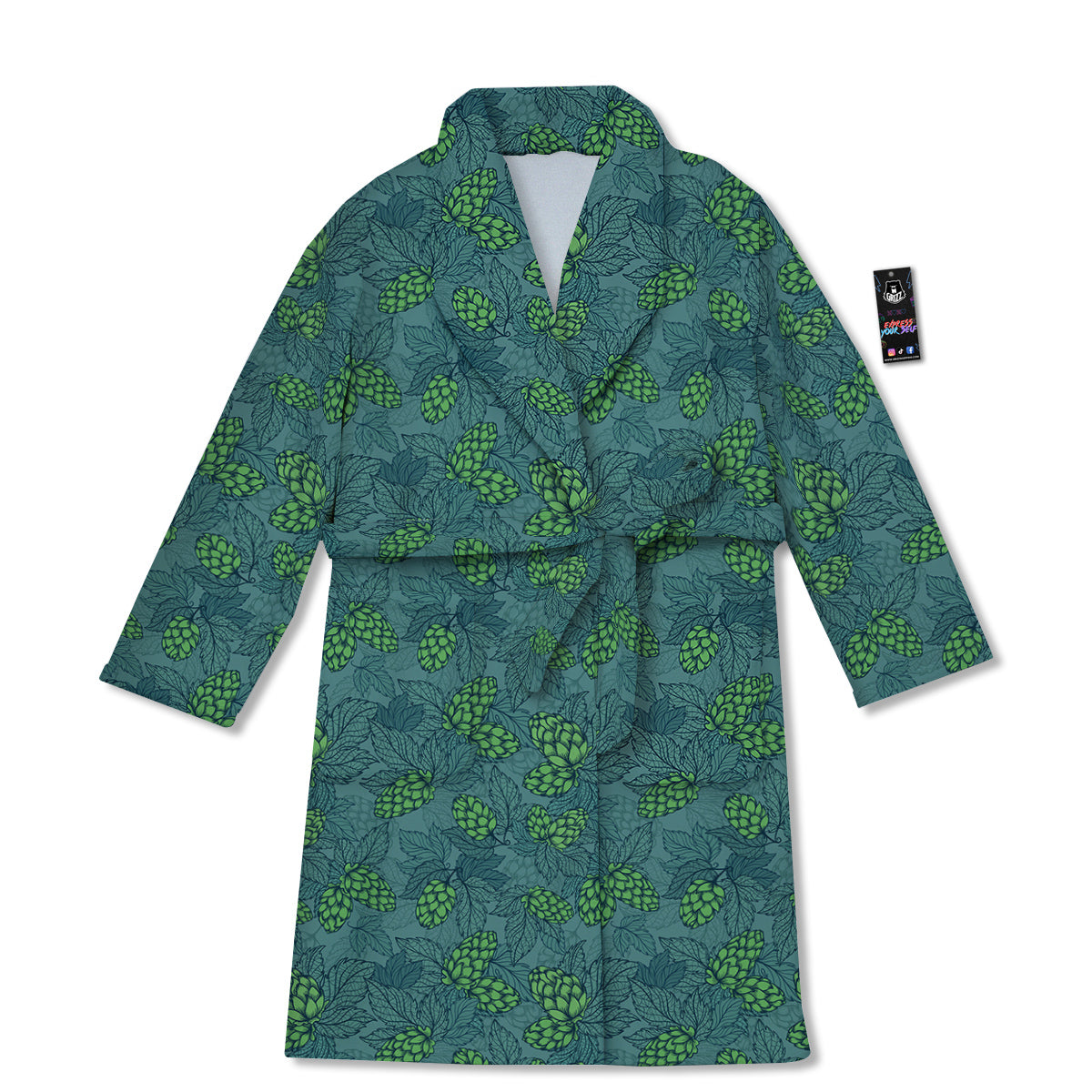 Hop Cone Cute Print Pattern Bathrobe-grizzshop