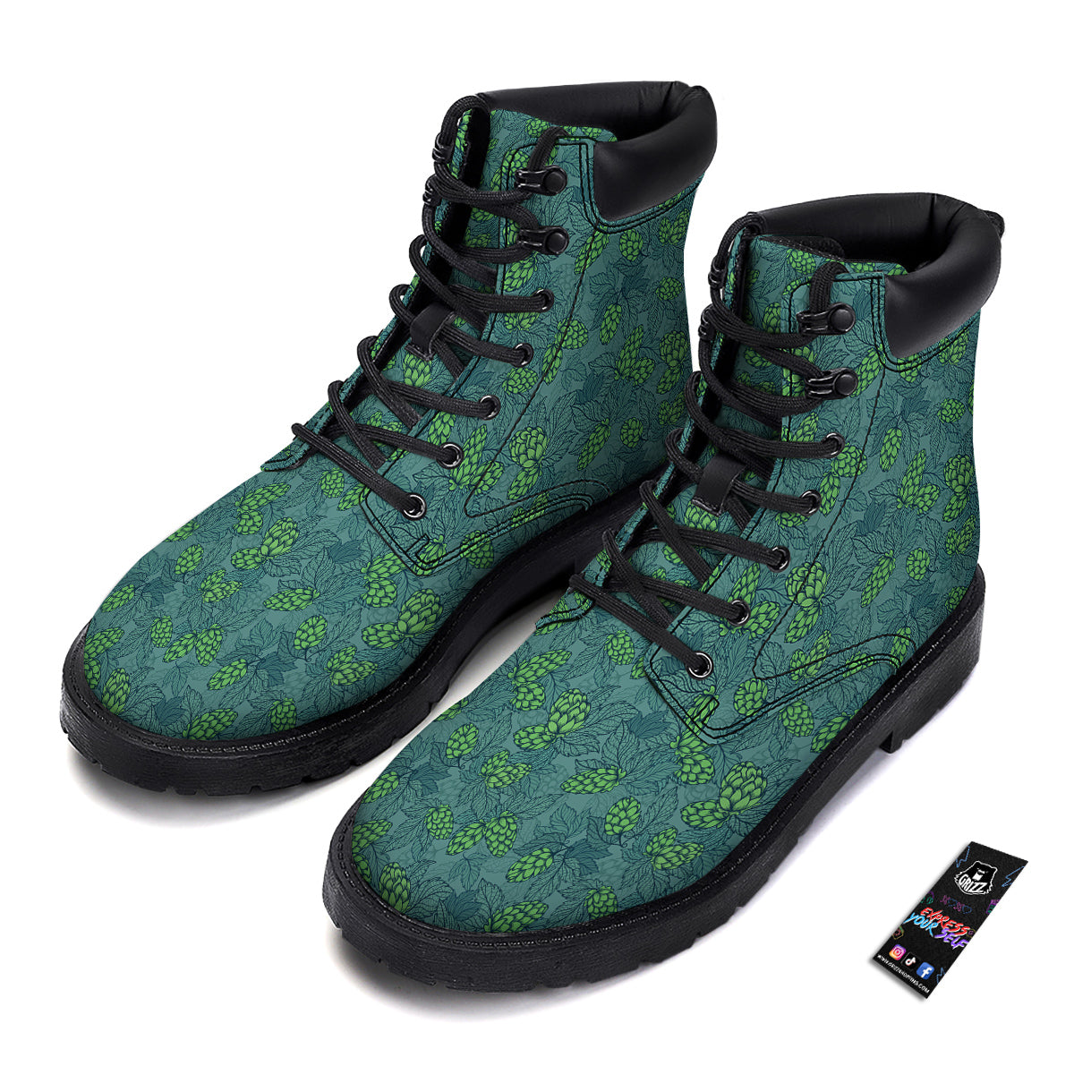 Hop Cone Cute Print Pattern Boots-grizzshop
