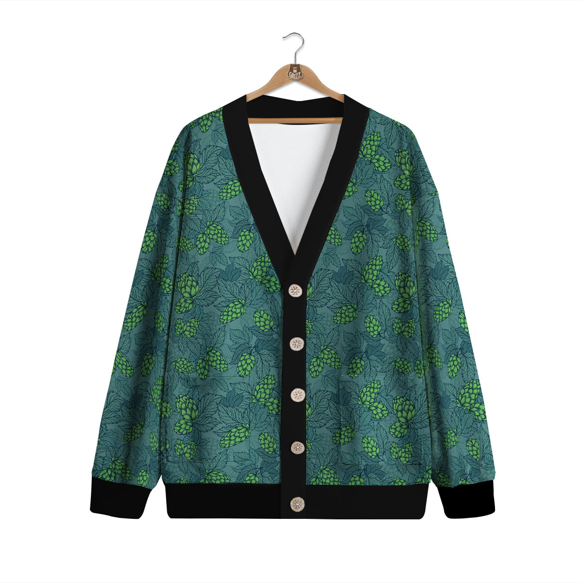 Hop Cone Cute Print Pattern Cardigan-grizzshop