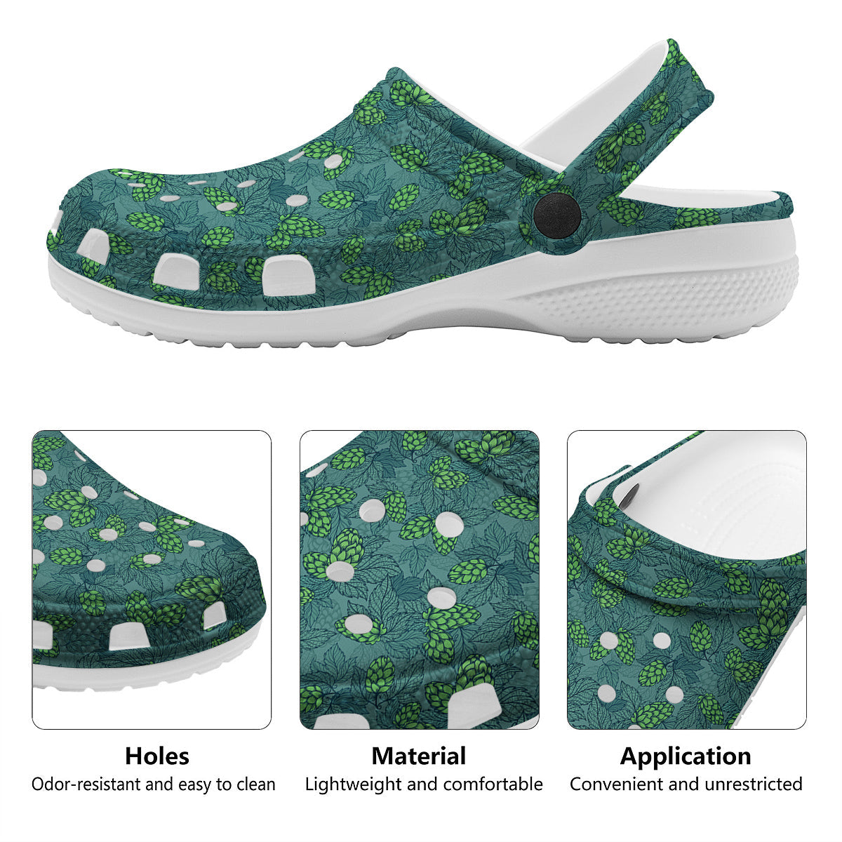 Hop Cone Cute Print Pattern Clog-grizzshop