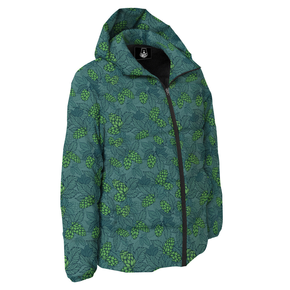 Hop Cone Cute Print Pattern Down Jacket-grizzshop