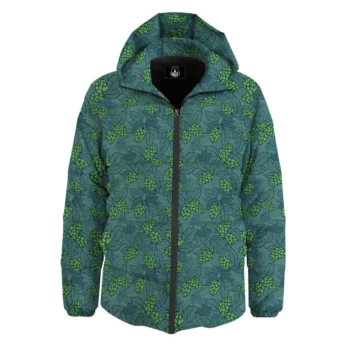 Hop Cone Cute Print Pattern Down Jacket-grizzshop