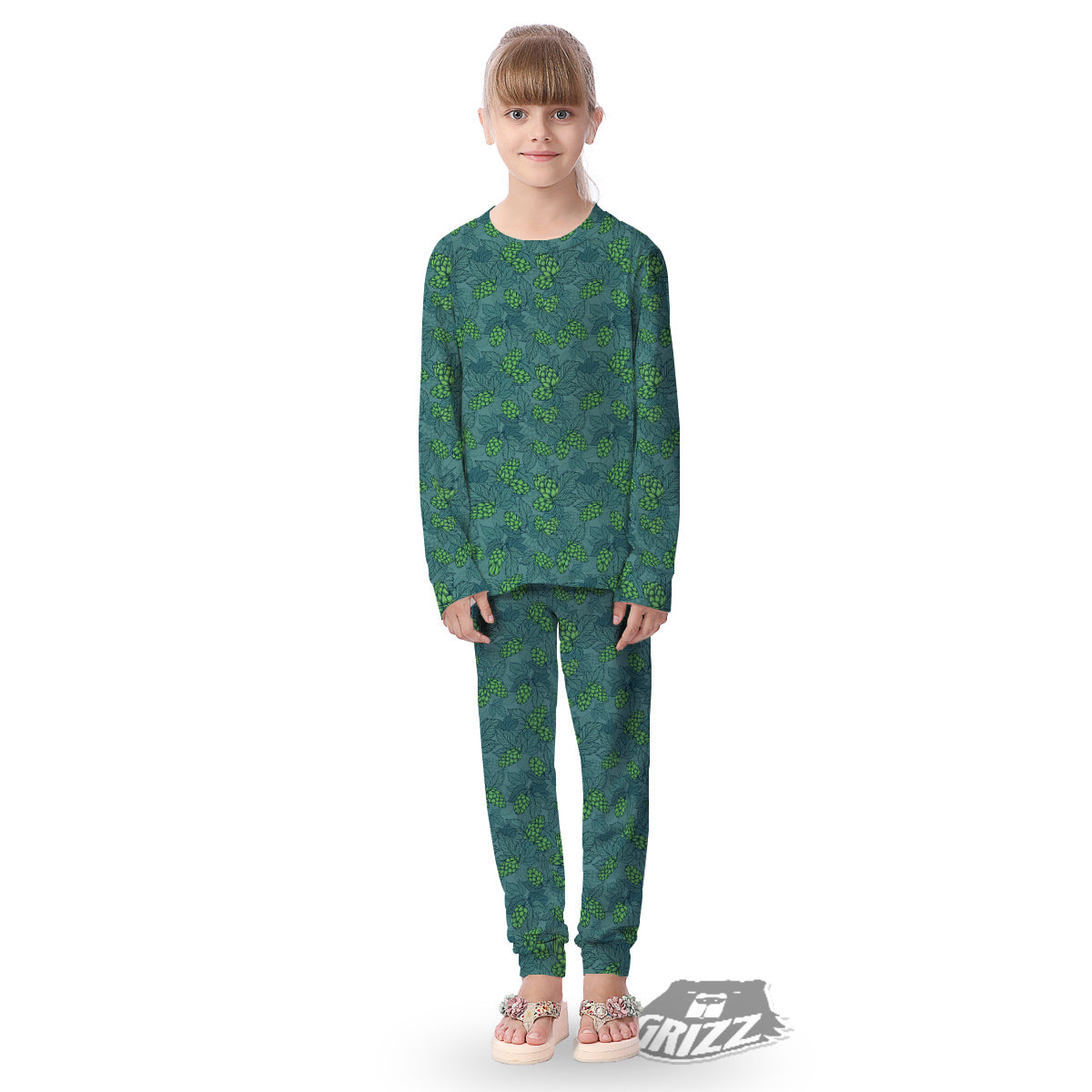 Hop Cone Cute Print Pattern Kid's Pajamas-grizzshop