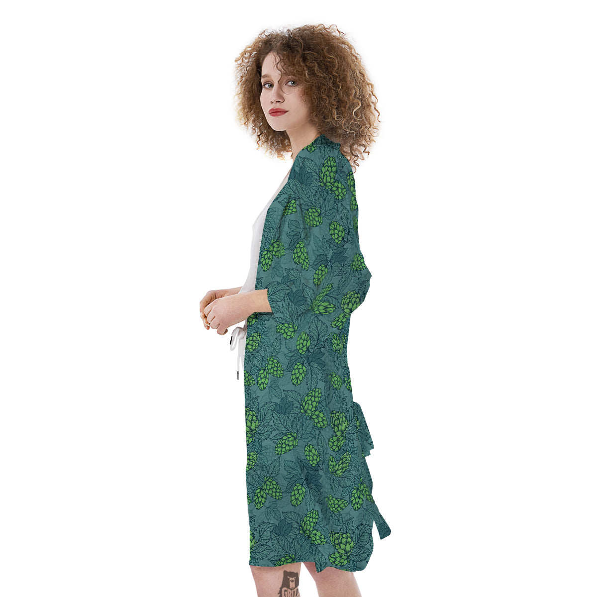 Hop Cone Cute Print Pattern Kimono-grizzshop