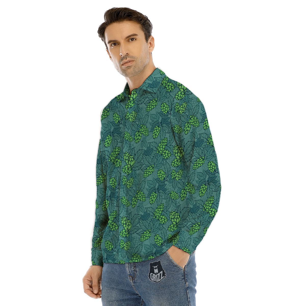 Hop Cone Cute Print Pattern Men's Dress Shirts-grizzshop