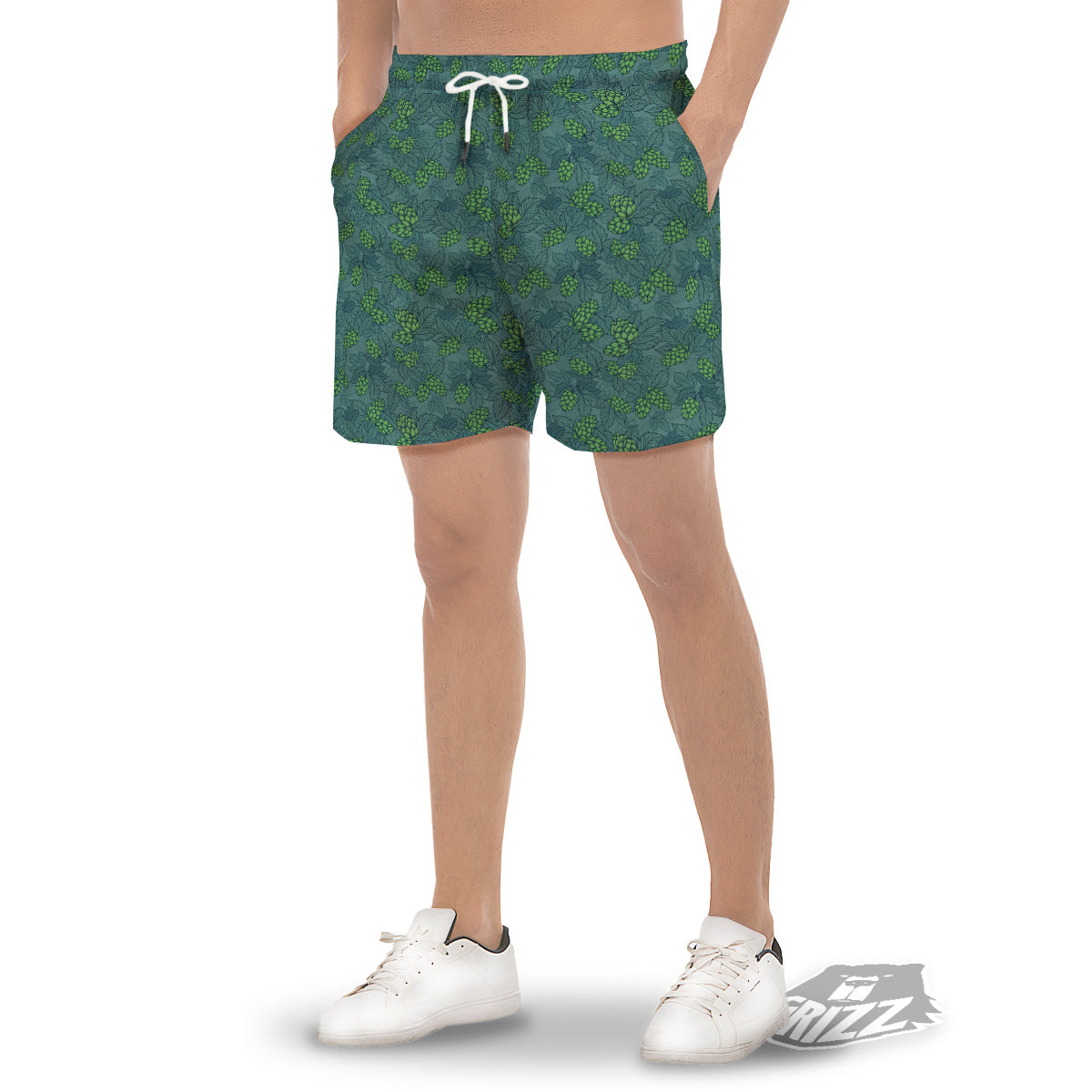 Hop Cone Cute Print Pattern Men's Gym Shorts-grizzshop