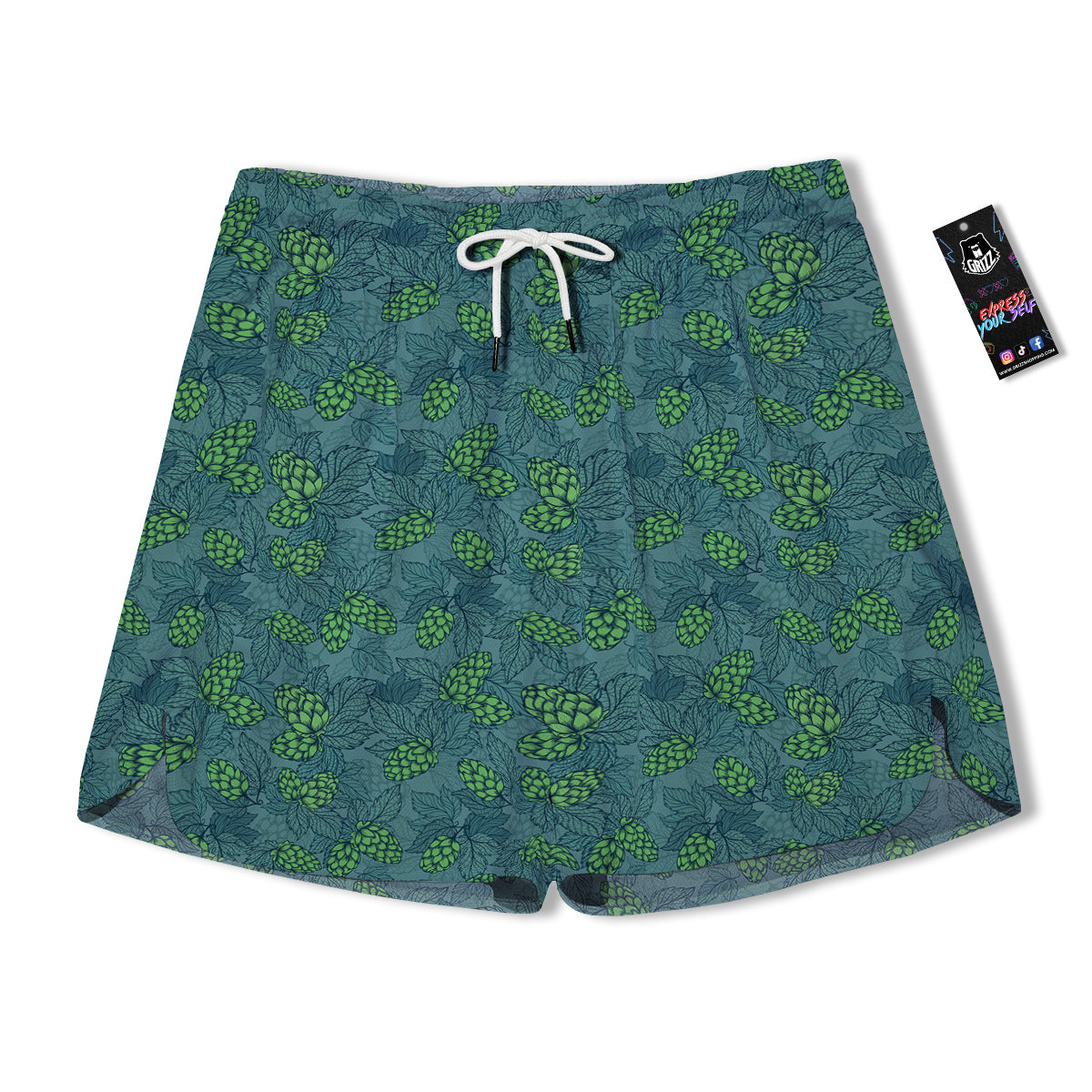 Hop Cone Cute Print Pattern Men's Running Shorts-grizzshop