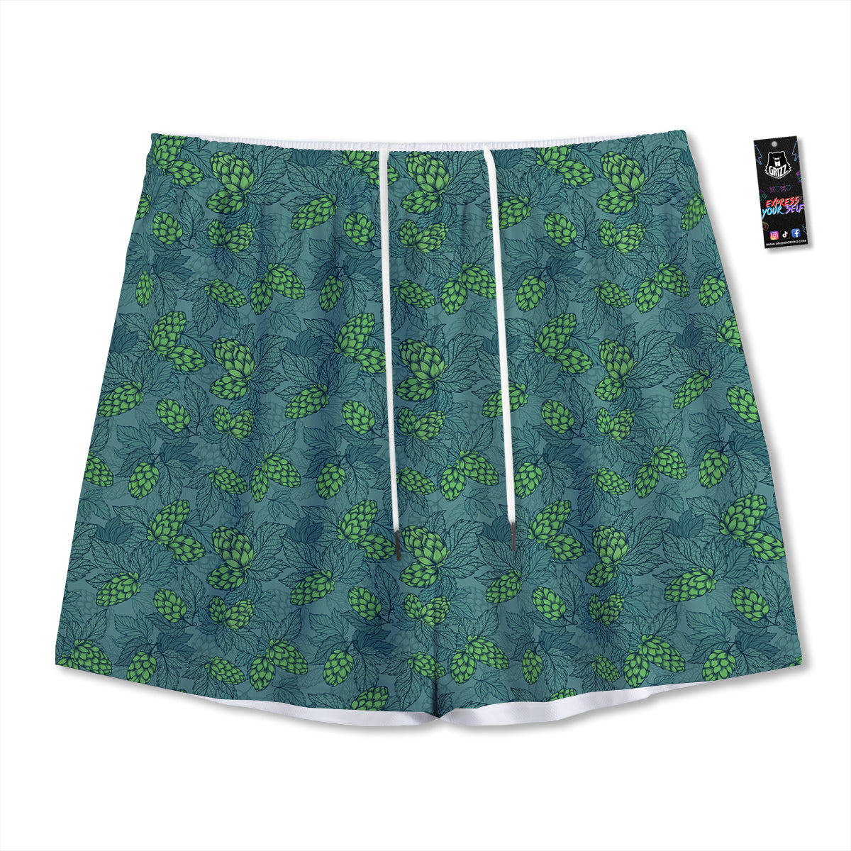Hop Cone Cute Print Pattern Mesh Shorts