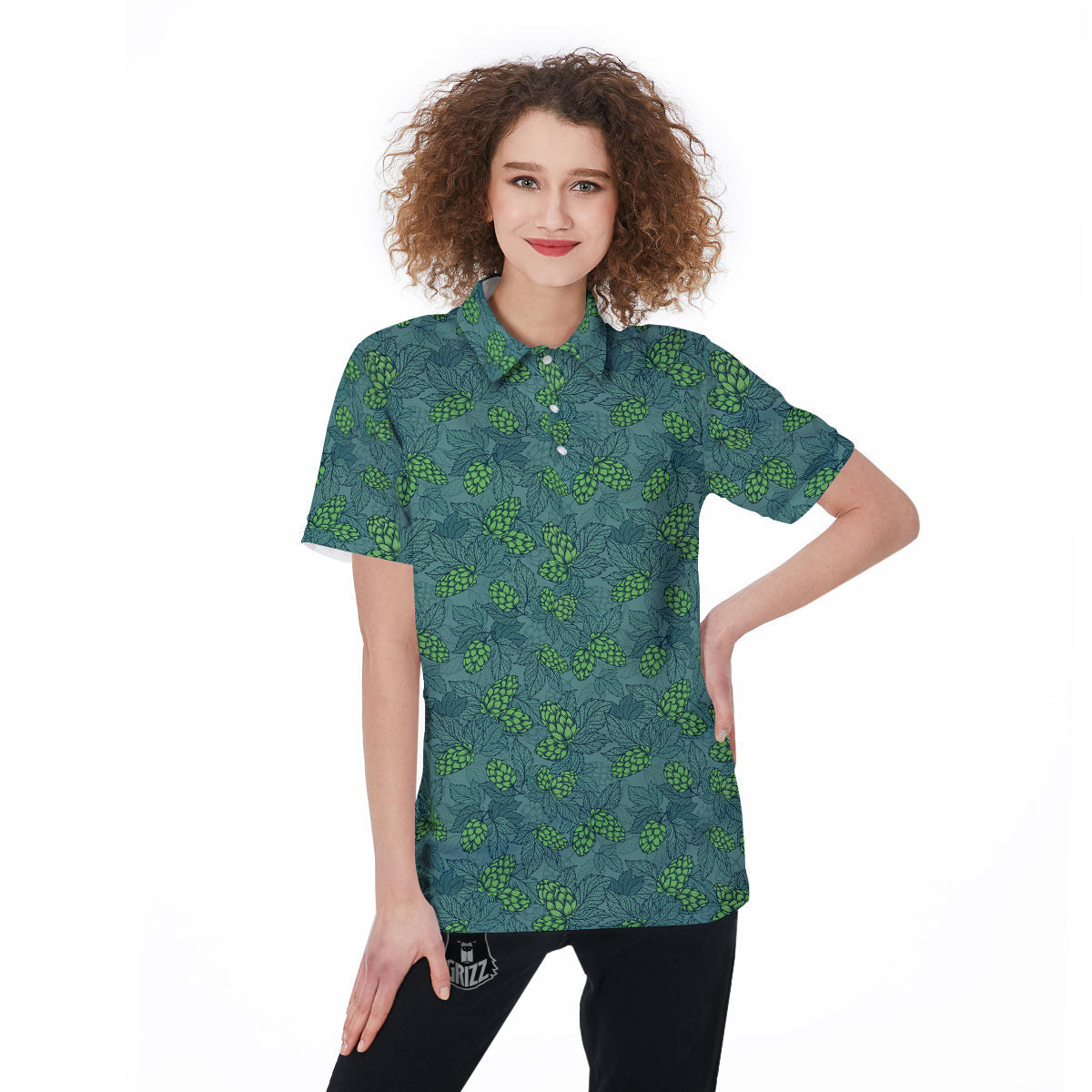 Hop Cone Cute Print Pattern Women's Golf Shirts-grizzshop