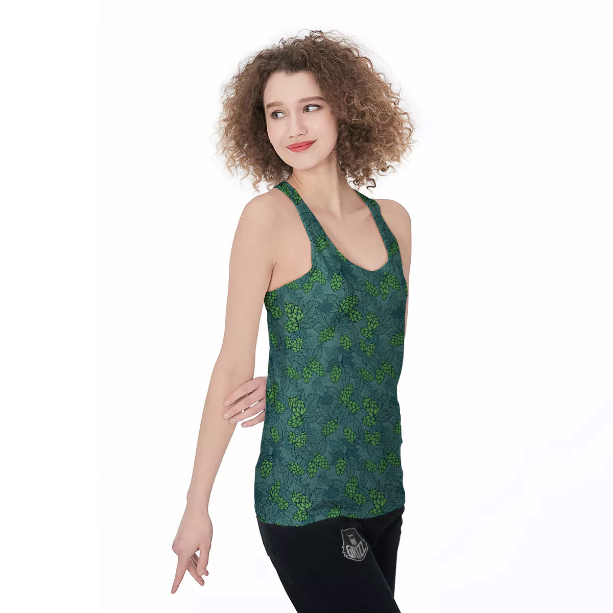 Hop Cone Cute Print Pattern Women's Racerback Tank Top-grizzshop