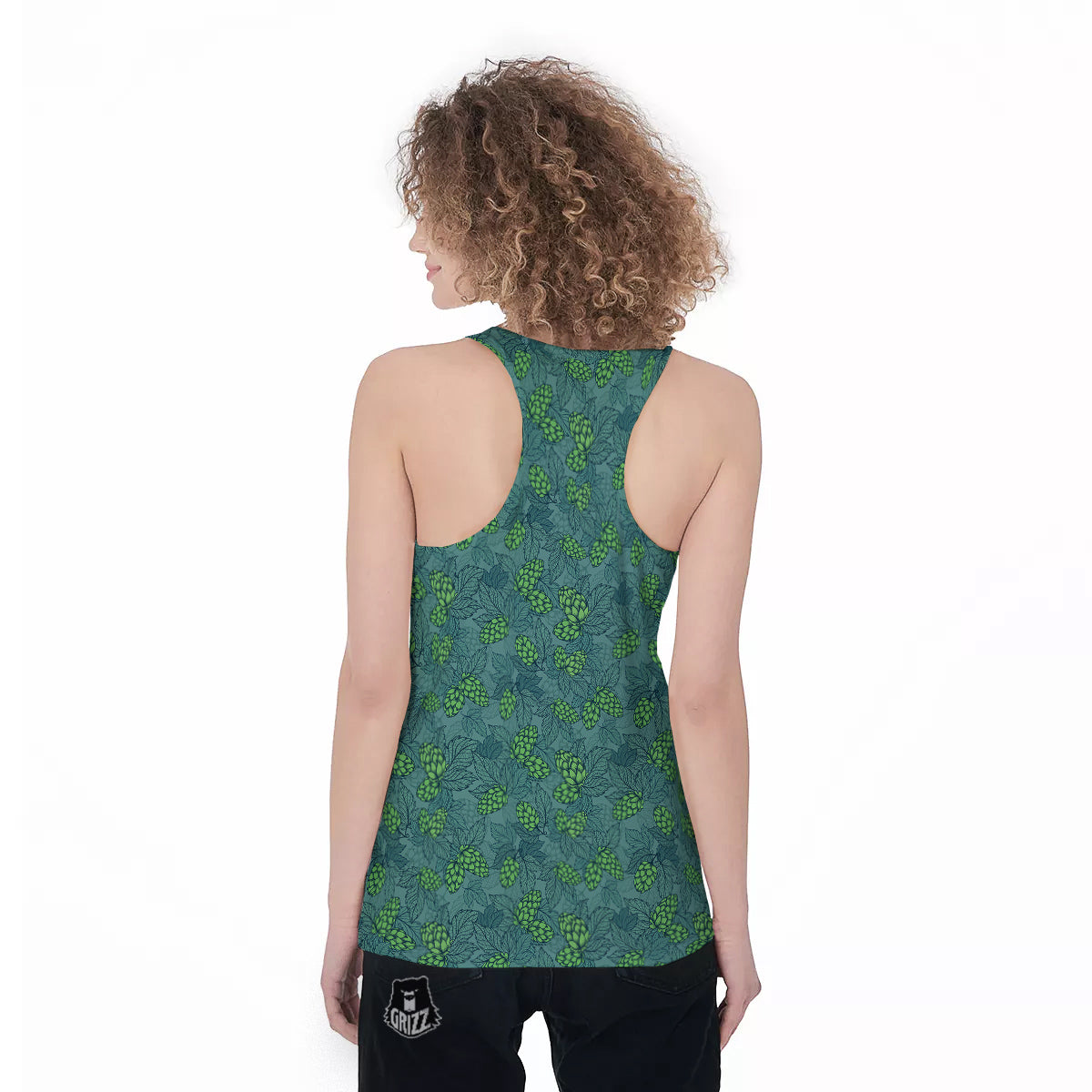 Hop Cone Cute Print Pattern Women's Racerback Tank Top-grizzshop