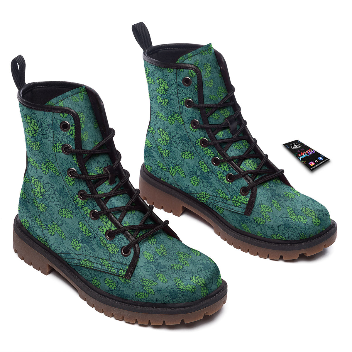 Hop Cone Cute Print Pattern Work Boots-grizzshop