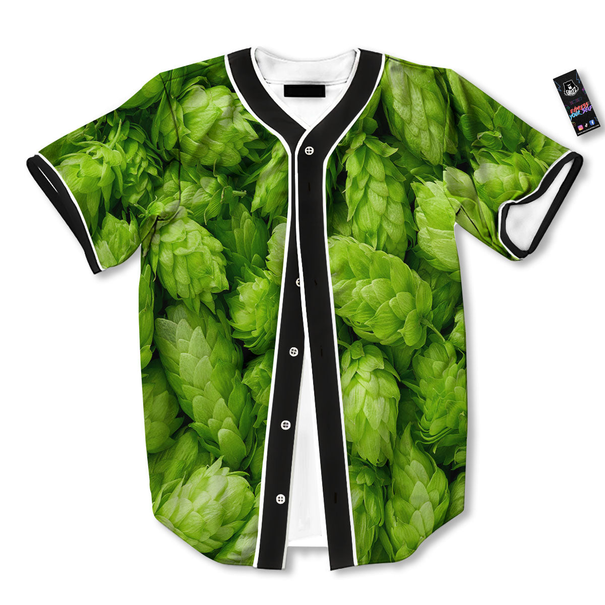 Hop Cone Fresh Print Baseball Jersey-grizzshop