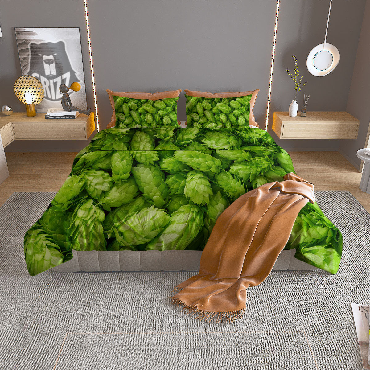 Hop Cone Fresh Print Duvet Cover Bedding Set