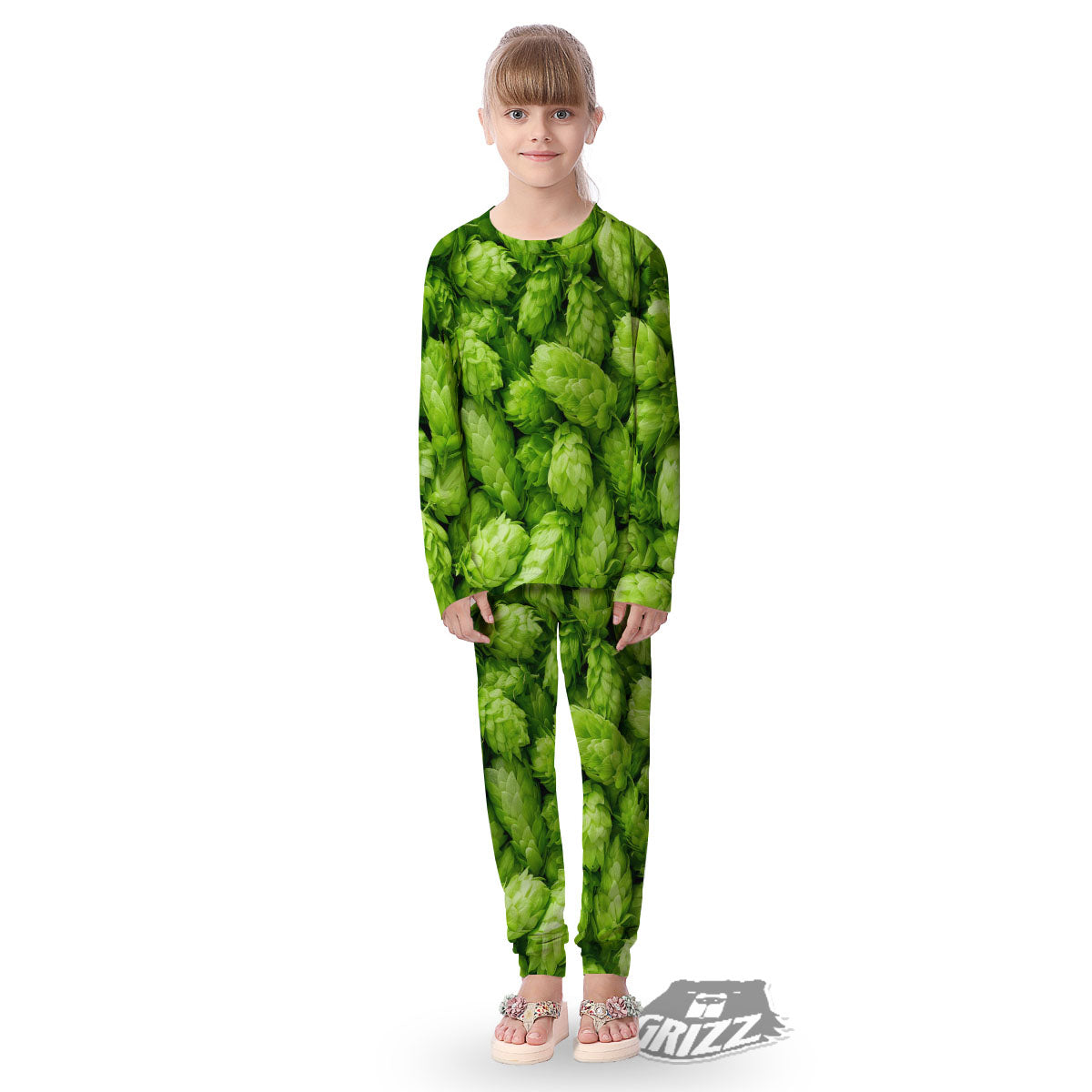 Hop Cone Fresh Print Kid's Pajamas-grizzshop