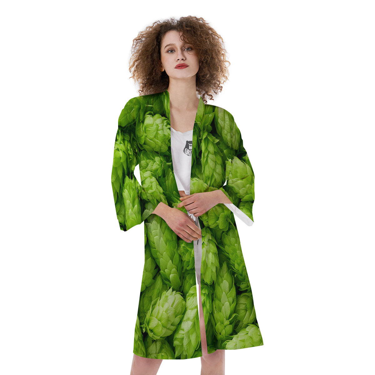 Hop Cone Fresh Print Kimono-grizzshop