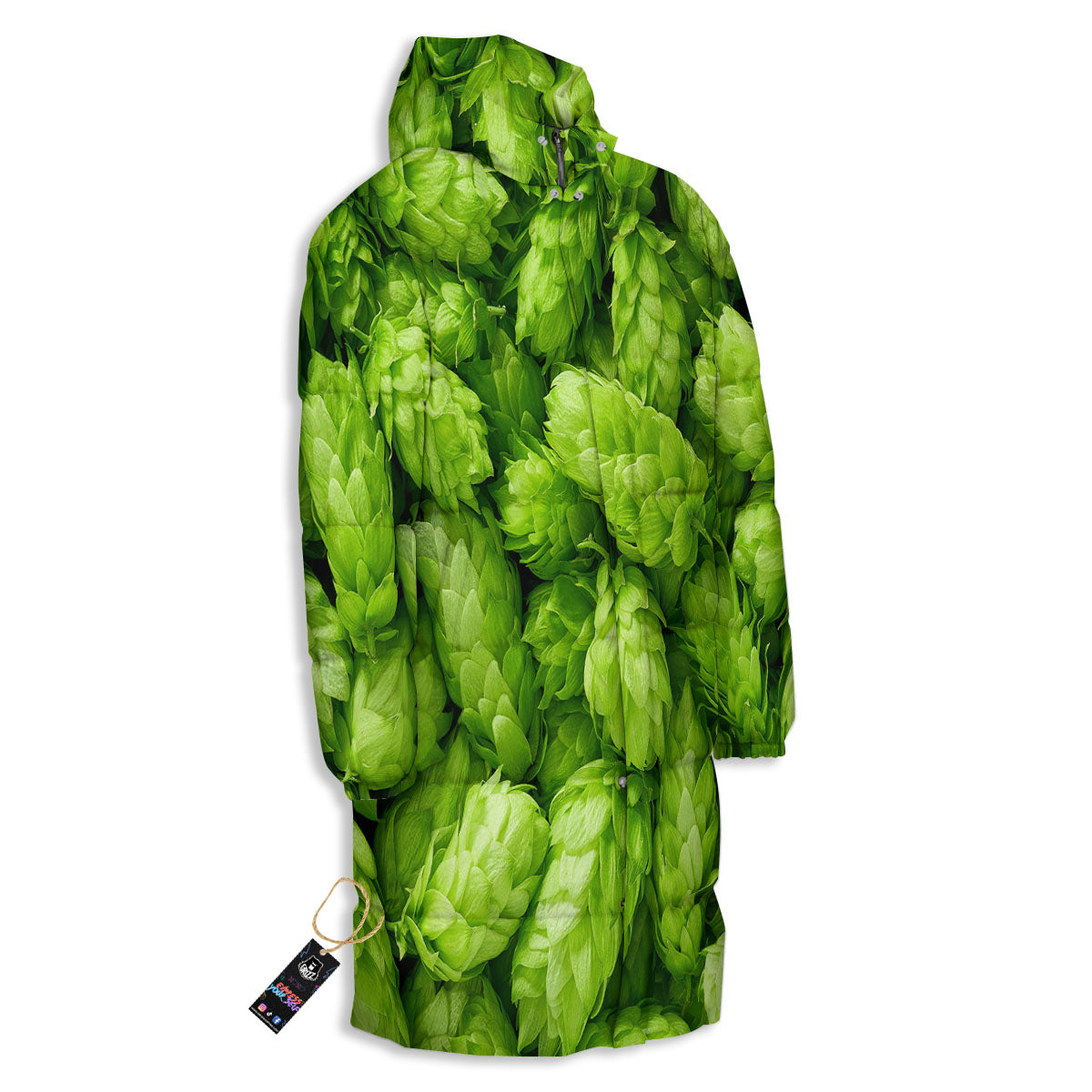 Hop Cone Fresh Print Long Down Jacket-grizzshop