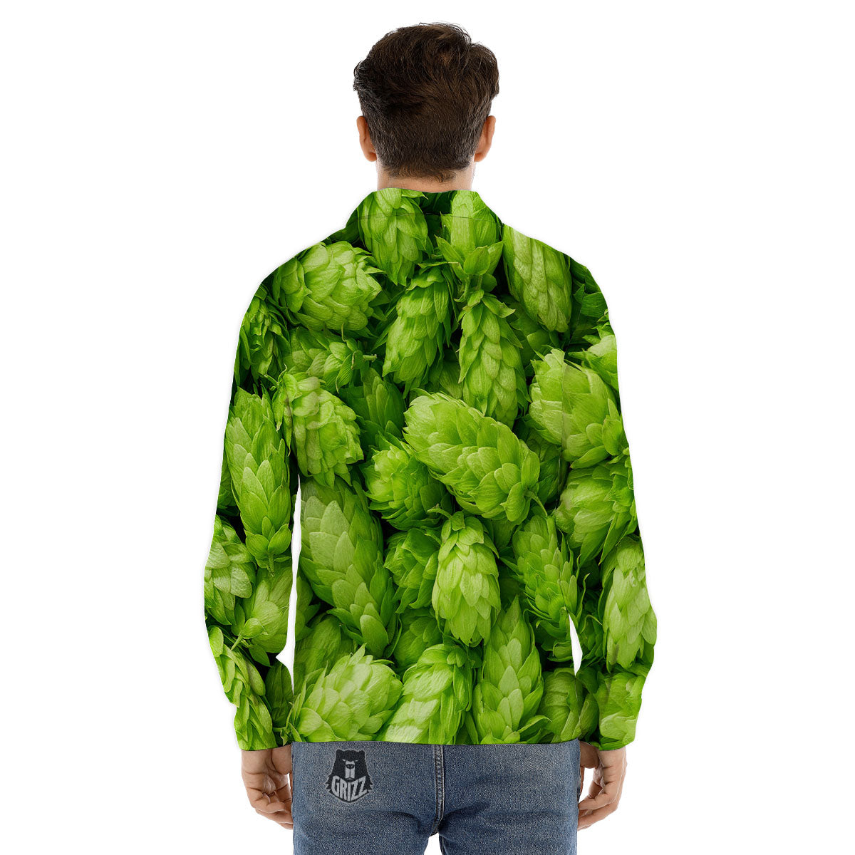 Hop Cone Fresh Print Men's Dress Shirts-grizzshop